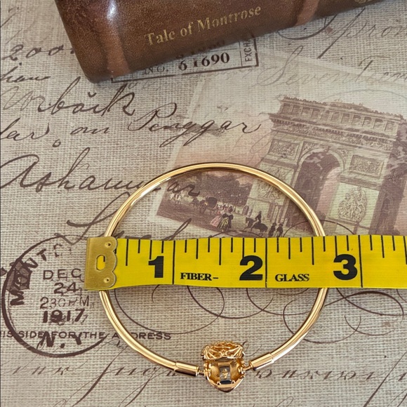Pandora Celestial Heart Clasp Bangle Bracelet (Gold) - Picture 10 of 11